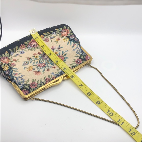 West Germany Floral Tapestry Clutch Bag w/Kiss Lock VTG - Picture 13 of 13